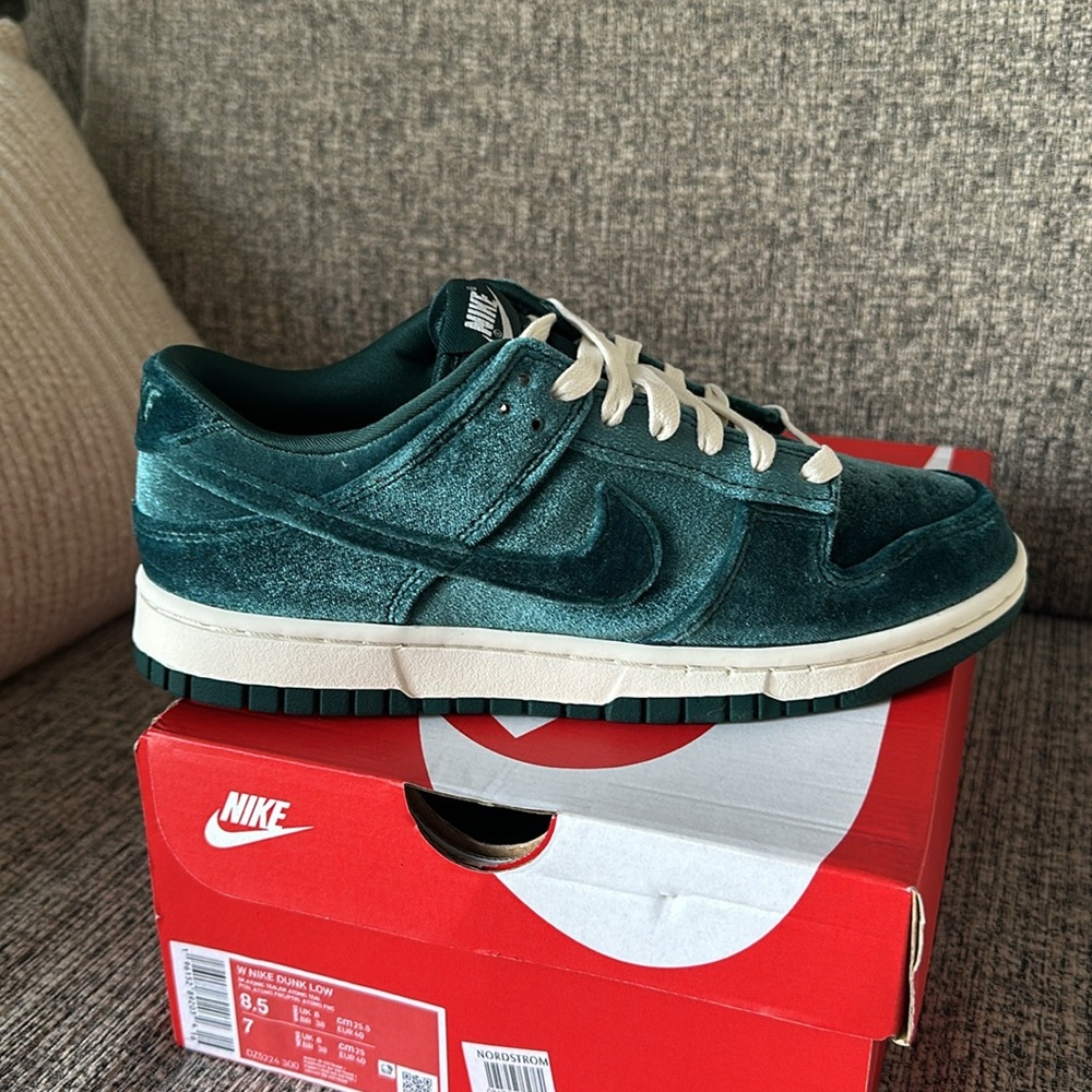 Brand New Nike Dunk atomic teal velvet